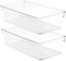 Amtido Clear Drawer Organiser Tray Set, 2 Pack – Durable Storage Containers for Kitchen, Pantry, Office & Cosmetics – Plastic Drawer Organiser Fits Drawers, Cupboards & Fridge - 15.2 x 30.5 x 8.3cm