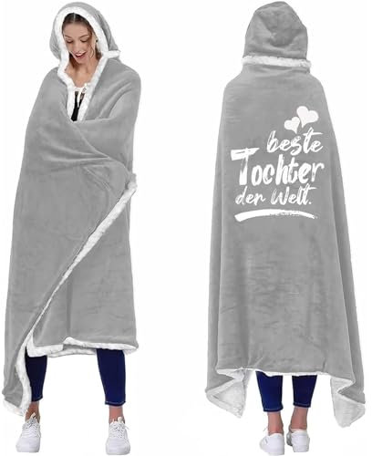 Anugsoe Tochter Geschenke von Mama Papa, Decke mit ärmeln Geschenke für Tochter zum Geburtstag Weihnachten, Kuscheldecke mit ärmeln Geburtstagsgeschenk für Meine Tochter, 18 Geburtstag Mädchen