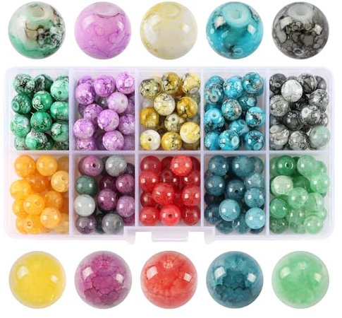 Cuentas de Piedras Abalorios Piedras Seguridad 8x8mm Piedras Preciosas Redondas 200pcs Piedras Preciosas de Colores Mezclados Respetuosas para Pulsera DIY Collares Fabricación