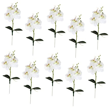 TOPBATHY 10 Künstliche Phalaenopsis Orchideen aus Kunststoff
