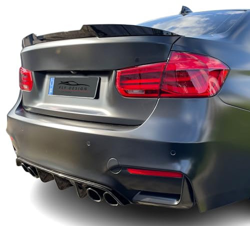 FLY DESIGN Heckspoiler passend für BMW 3er F30 Limo, Heckflügel ABS Kunststoff Spoilerlippe mit ABE