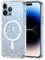 Foonary Transparent Glitter Cover Magnetic for iPhone 14 Pro 6.1, Bling Brilla Case Compatible with MagSafe Magnetic Wireless Charging, Bumper TPU Hard PC Clear Phone Cases, for iPhone 14 Pro