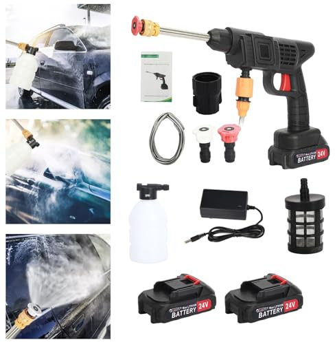 Cordless Pressure Washer, 200W 3300R/min Pressure Jet Wash for Car Washer, Cordless Jet Wash with Adjustable Nozzle 24V Battery Powered Pressure Washers for Patio and Car