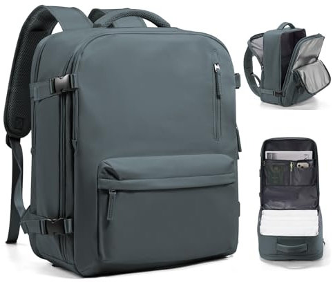 Handgepäck Rucksack 45X36X20 für Easyjet Reiserucksack Wasserdichter Unter Dem Sitz Handgepäck Rucksack Flugzeuge Reisetasche Weekendertasche Wanderrucksack Lässiger Tagesrucksack,H7-Grau Blau