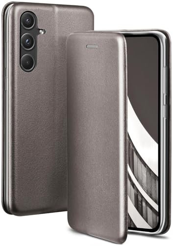 ONEFLOW Business Case für Samsung Galaxy A55 5G Handyhülle klappbar mit Standfunktion, Klapphülle Flipcase Cover Dünn, PU Leder Hülle mit Kartenfach, 360 Grad Schutzhülle, Taupe