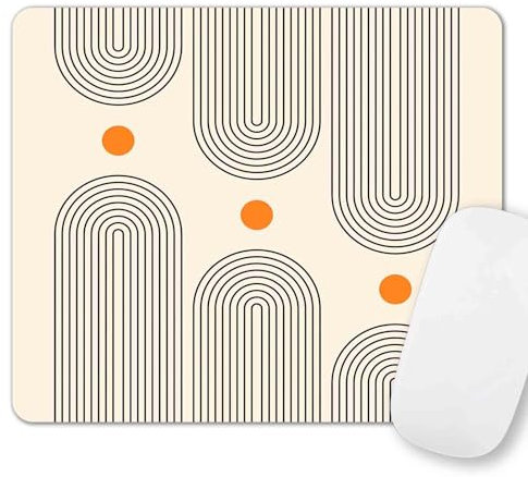 SXCKANG Tapis de Souris Beige carré, Texture de qualité supérieure, Tapis de Souris Mignon, Tapis de Souris Moderne et esthétique, avec Tissu Lavable, Base en Caoutchouc antidérapant pour Bureau,