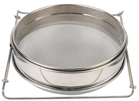 BUUNHI Setaccio Giardino Forniture da Giardino per Apicoltura Attrezzi Speciali Colino a Doppio setaccio Rete per Apicoltura Filtro per impurità Filtro per Miele Giardinaggio Attrezzo