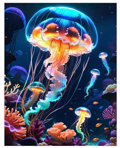 Diamond Painting Erwachsene Qualle Diamant Painting Full DIY Diamant Kunst Malerei Stickerei Set Home Wand Dekor 30x40cm