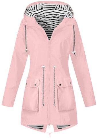 Vêtements Imperméables Femme Veste Mi Saison Imperméable Manteau Coupe-Vent De Couleur Unie Imperméables De Pluie Pour Femme Vestes De Extérieur Blazer Coupe-Vent Doublure Zippée Et Avec Poches