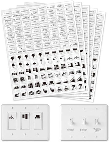 GOMAKERER 780 Stück Lichtschalter Aufkleber, Transparent Schalter ID Aufkleber Schalttafel Label Für Hause Küche Badezimmer Büroschule 8x20mm Und 15x15mm