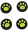 Cat Paw - Empuñaduras de silicona para pulgar de 0.5 pulgadas, paquete de 4, compatibles con PS4, PS3, Xbox One, Xbox 360 (verde)