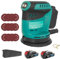 Akku-Exzenterschleifer für Makita 18V 2x 3.0AH Akku,mit 12 pcs Schleifpapier (Körnung 80/120/240, 8 Löcher, 125mm Schleifteller),3 Gänge 7500-15000RPM,für Schleifen und Polieren von Holz
