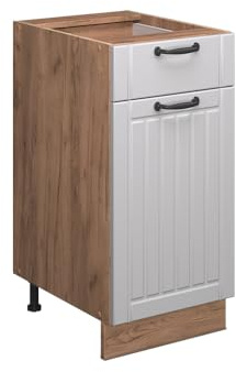 Vicco Mobiletto base per cucina Fame-Line, Bianco country, 40 cm