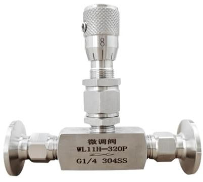 KF16 vacuum Flow Regulating Valve Metering Controller Needle Valve For Water Gas Oil 304 Stainless Steel