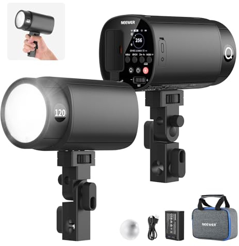 NEEWER 120Ws 2,4 G TTL Outdoor Flash Taschen Blitzgerät, tragbares Studio Speedlite 1/8000s HSS Monolight mit Einstelllicht/3000mAh Akku/420 Blitze/1,5s Ladezeit für Fotoshootings, Q120