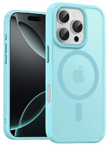 UNBREAKcable Magnetic for iPhone 16 Pro Case 6.3-Inch, Compatible with MagSafe, Full Camera Protection, Built-in Magnetic Ring, Drop Protection Shockproof Slim Phone Cover - Mint Green