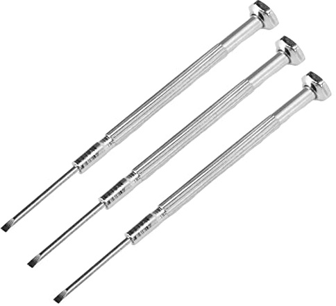 Fabater Reparatur-Schraubendreher-Set für Blasinstrumente, Langlebiges Metall-Wartungswerkzeug für Saxophon, Klarinette, Oboe, Flöte, Fagott mit 3 Stück – Einfaches Tragen für Musiker, Silber