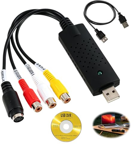 USB 2.0 Audio Video Grabber - VHS zu Digital Converter, Plug-and-Play, NTSC/PAL, PC Mac