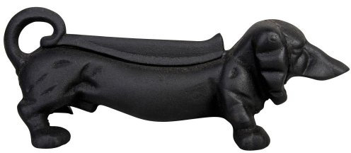 Esschert Design Schuhschaber, Fußabstreifer Motiv Dackel, aus Gusseisen in schwarz, ca. 32 cm x 13 cm x 12 cm