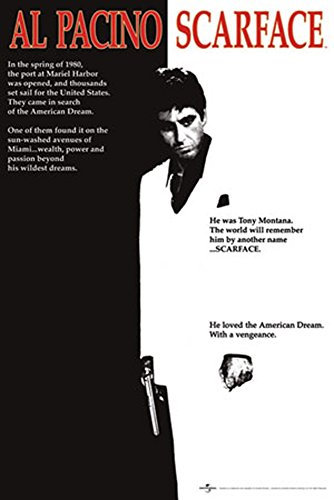 empireposter Scarface - Movie - Filmposter Kino Movie Al Pacino - Grösse 61x91,5 cm + 1 Packung Powerstrips® - Inhalt 20 Stück
