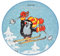 alles-meine.de GmbH 1 Stück: Fensterbild Winter - der kleine Maulwurf - Pauli - und Schneeflocken - Sticker Fenstersticker Aufkleber selbstklebend wiederverwendbar