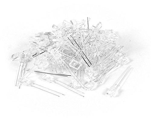 Sourcingmap 100 Pcs 2x5x7mm Rectangular Head White Diffused Light LED Lamp Bulb