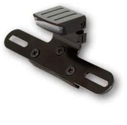 SHIN YO LED Rücklicht MOVE TYP 2 verstellbar mit Nummernschildhalter, schwarzes Metallgehäuse, getöntes Glas, E-geprüft
