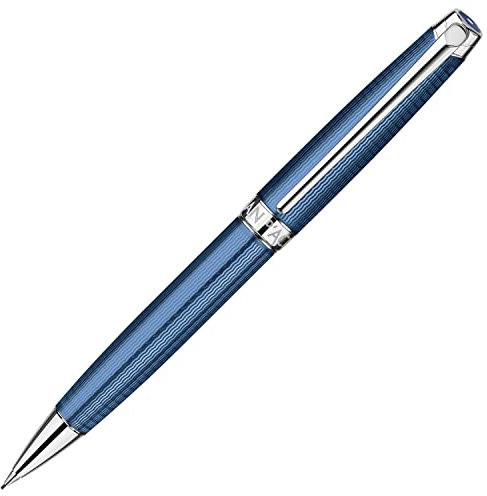 Caran d'Ache Minenhalter Léman Grand Bleu versilbert und rhodiniert in der Farbe Marineblau, 4769168, CD4769.168