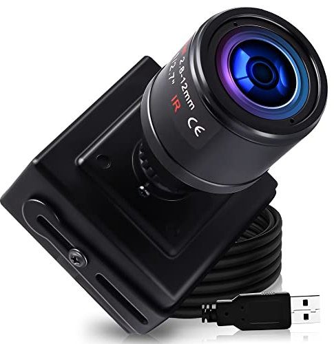 ELP Cámara USB para computadora de 2,8 a 12 mm con lente varifocal HD 1080P cámara web con zoom manual para Windows Linux Mac Raspberry Pi