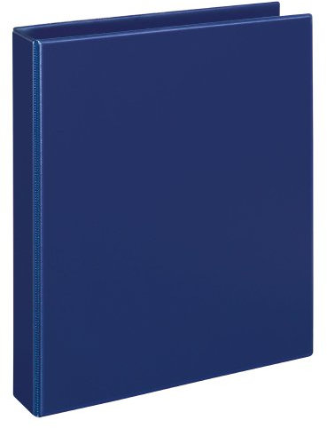 VELOFLEX 1143050 - Ringbuch Basic, DIN A4, 1 Stück, blau, Füllhöhe 25 mm, Ringordner mit 4-D-Ring-Mechanik, Ordner schmal