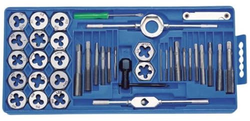 Perel HTDS40 Lot de 40 tarauds et filières