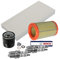 Inspektionspaket SET C 1x Ölfilter 1x Luftfilter 1x Innenraumfilter 1x Ölablass-Schraube 1x Dichtring für Ölablass-Schraube 4x Zündkerze BOSCH Super Plus FR7DC+