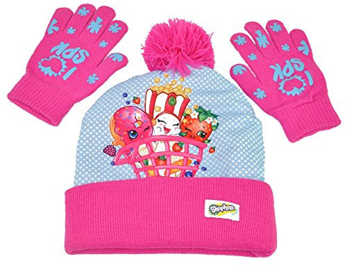 Beanie - Shopkins - Pink+White w/Gloves Kids/Youth Set 214804