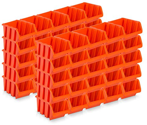 50 pieces of storage boxes, size 3, reddish brown (19.5 cm x 12 cm x 9 cm).