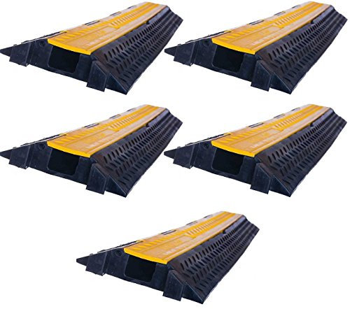 1 Kanal Kabelbrücke PRO / 30° Bogen/Endstücke/Schlauchbrücke Kabelkanal Überfahrschutz für PKW & LKW (5 Geraden)