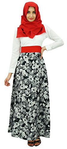 Bimba Frauen Jilabab Muslim Abaya Maxikleid mit Hijab-Schal