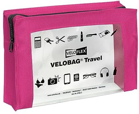 Veloflex velobag XXS Folder A5 Made of PP with Reinforced Textile Edges Travel, A5 Pink