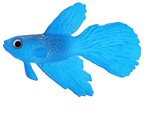 Künstliche Fische Silikon Fische Silikon Goldfisch Betta Fisch Lebensechte Künstliche Fische Ornament Schwimmende Fische Aquarium Dekoration Künstliche Bunte Fische (Blauer Betta Fisch)