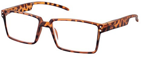 TBOC Lesebrille Lesehilfe für Herren und Damen - Dioptrien +2.00 Braun Schildpatt Fassung mit Stärke für PC Handy Trend Frauen Männer Senioren Fedescharnierem Bügel für Alterssichtigkeit Presbyopie