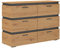 Mirjan24 Kommode Faro 6S FA21 mit 6 Schubladen, Mehrzweckschrank, Anrichte, Schubladenschrank, Highboard, Sideboard, Wohnzimmer (Eiche Artisan/Eiche Artisan + Matera)