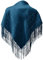 Seidentuch Dirndl-Trachtentuch Tuch 75 x 75cm Dirndltuch 100% Seide Fransentuch für Tracht Trachtenseidentuch mit Fransen Schultertuch Halstuch silk clouth beste Qualität, Farbe:dunkelblau