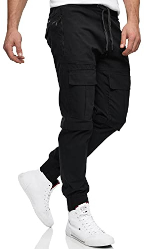 Indicode Herren Dennis Cargohose zeitlos aus 98% Baumwolle mit 6 Taschen