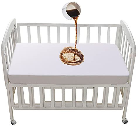 Spannbettlaken 70x140cm Bettlaken 140x70 Spannbetttuch bis 20cm Wasserdichter Matratzenschoner für Kinderbett Matratzenbezug, weich waschbar atmungsaktiv für Babybett