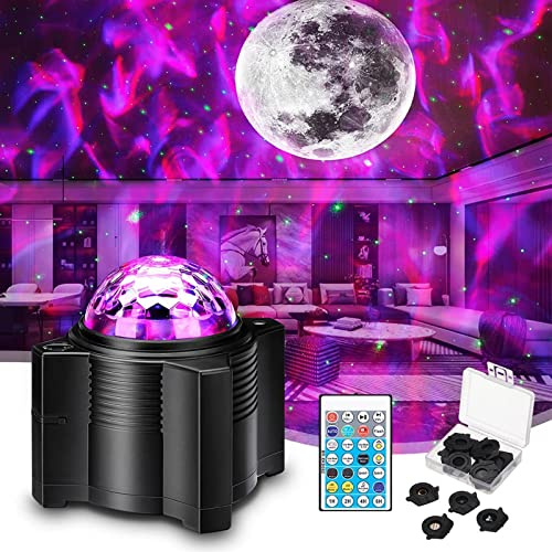 WANRAYW Projecteur d'étoiles, 15 en 1, lumière de nuit avec télécommande, projecteur de galaxie avec haut-parleur Bluetooth, lumière de lune pour chambre à coucher, salle de jeux, fête, lumière