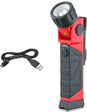 4K5 Tools Handlampe RA 800 (LED-Lampe, Leuchtkraft 800 Lumen, schwenkbarer Leuchtkopf, vier Leuchtstufen, Arbeitslampe aufladbar über USB-C)