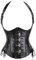 DISSA Damen Schwarz Kunstleder Korsage Korsett Shapewear Taillentrainer Unterbrust Korsett Schnüren Corsage,34-36,C795