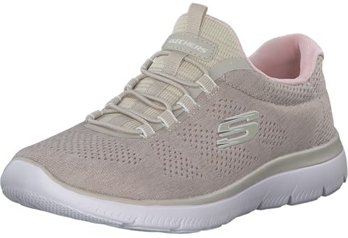 Skechers Damen Summits Fun Flare Turnschuhe, Taupe Mesh/Light Pink Trim, 36 EU