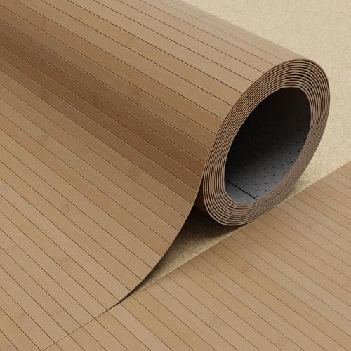 DE-COmmerce Fertigparkett aus Bambus FLEXBAMBOO 100x200 cm Bodenbelag mit rutschhemmender Rückenausstattung 200 cm Breite | Farbe: karbonisiert + versiegelt