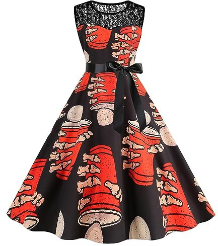 Pianshanzi Mittelalter Hexe Kleidung Damen Große Größen Halloween Karneval Spitzenkleid Mittelalterkleid Festlich Cocktailkleid Kleidung Steampunk Party Gothic Kostüm Mittelalter Kleid Kostüm