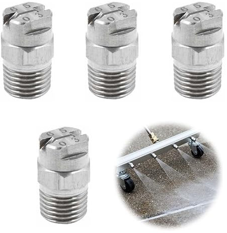 XCSJ 4pcs Punta Per Ugello In Acciaio Inox Ugello Nebulizzatore Ad Alta Pressione Pulitore Pressione Nebulizzatore Lavaggio Accessorio 65 Gradi,Ugello Con Apertura Da 1.1 Mm,Attacco Filettato 1/4